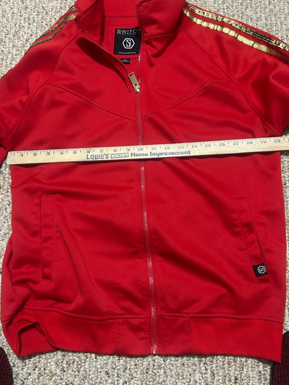 Switch Red Track Jacket w/ Gold Logo Tape - Size Large - Picture 6 of 11